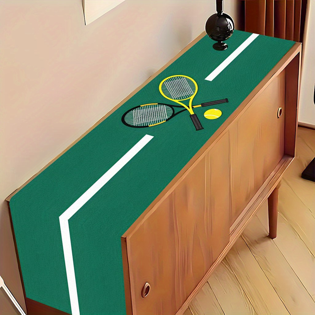 Table Tennis News Today - مفرش طاولة بتصميم مضارب التنس والكرات