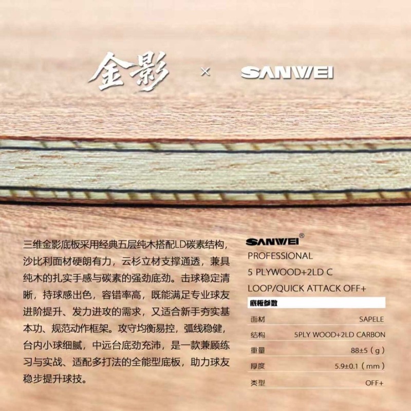 SANWEI جولدن شادو سوبر 75 هيكل - مراجعة Table Tennis Xu Xin وسعره